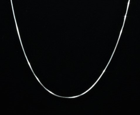 Sterling silver chain thin box 16 inch - Dimple's Imports